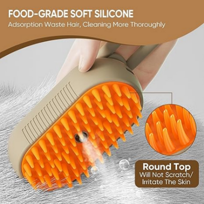 3-in-1 Steam Pet Brush | Remove Loose Fur & Reduce Shedding | PetFluffo