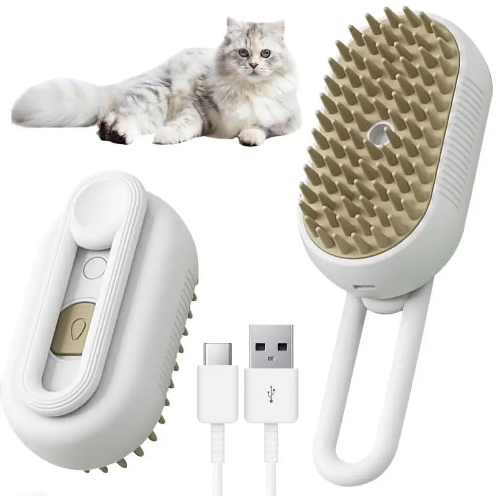 3-in-1 Steam Pet Brush | Remove Loose Fur & Reduce Shedding | PetFluffo