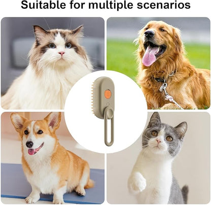 3-in-1 Steam Pet Brush | Remove Loose Fur & Reduce Shedding | PetFluffo