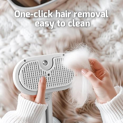 3-in-1 Steam Brush – Pet Hair Removal & Grooming Spray Comb for Cats & Dogs