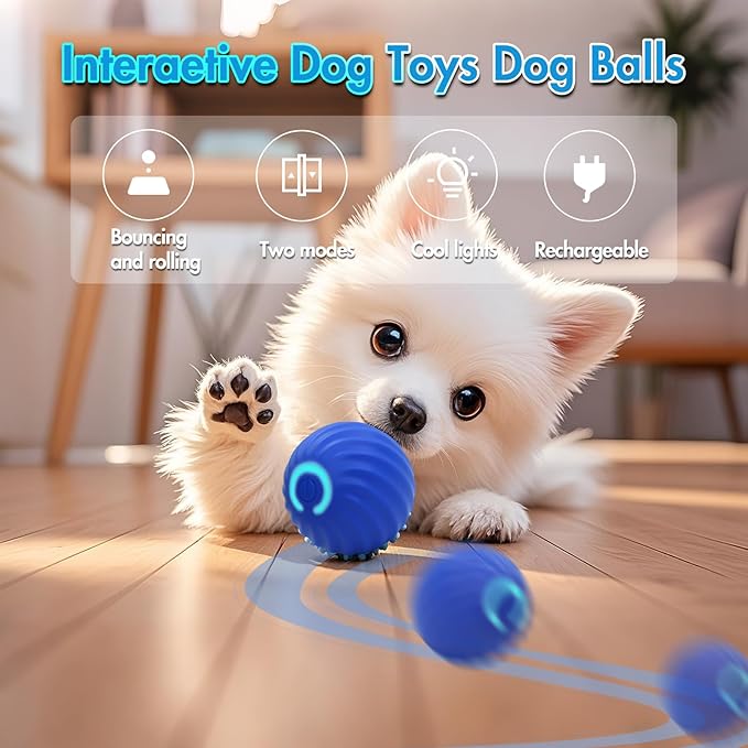 Electric Jumping Ball for Dogs – Automatic Interactive LED Dog Toy for Training & Play