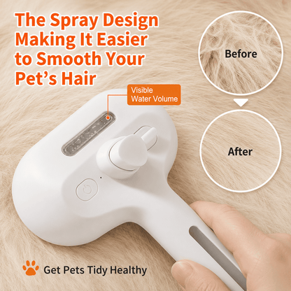3-in-1 Steam Pet Brush  for Cats & Dogs, Make Grooming Stress-Free