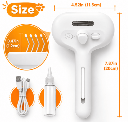 3-in-1 Steam Pet Brush  for Cats & Dogs, Make Grooming Stress-Free