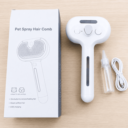 3-in-1 Mist Pet Brush  for Cats & Dogs, Make Grooming Stress-Free