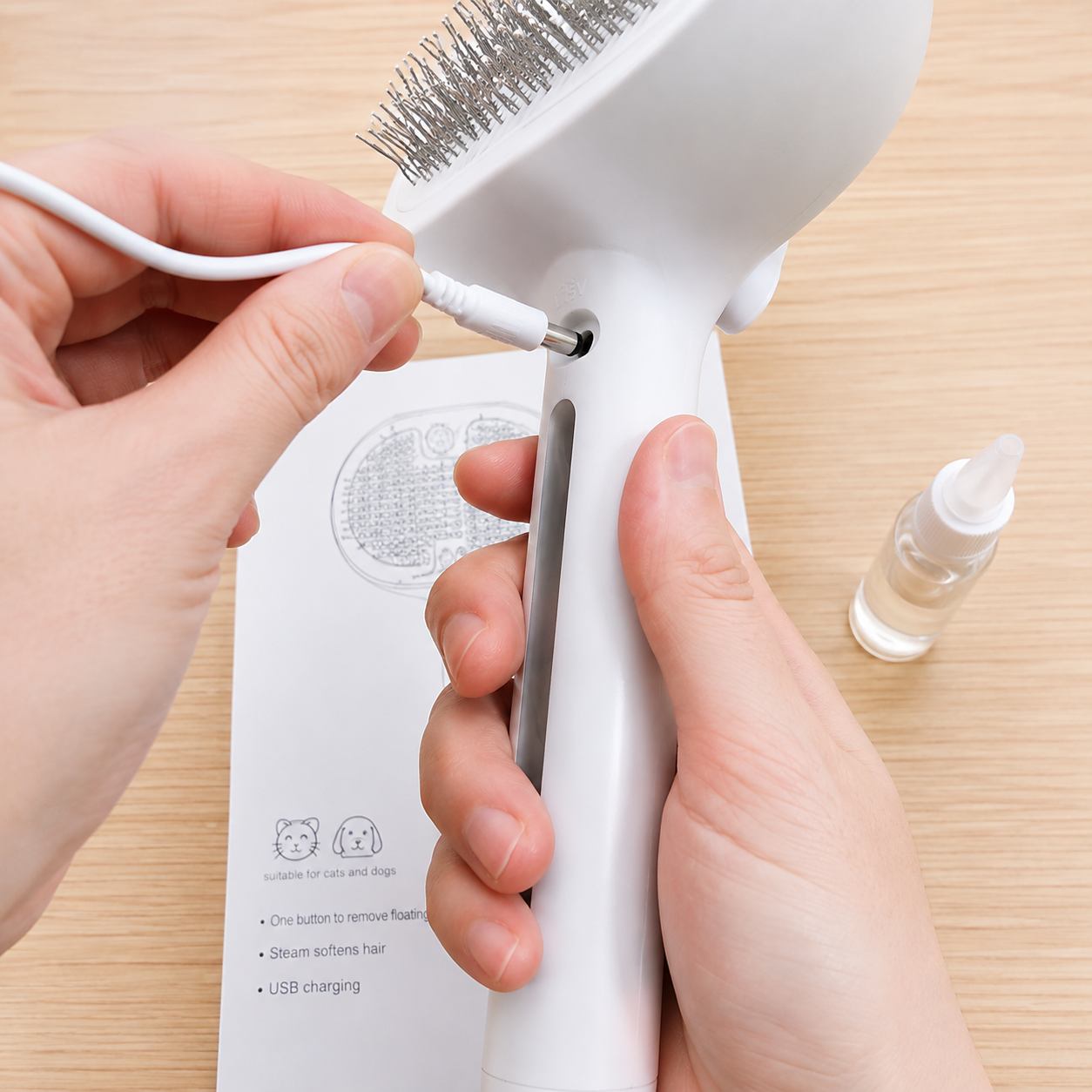 3-in-1 Mist Pet Brush  for Cats & Dogs, Make Grooming Stress-Free