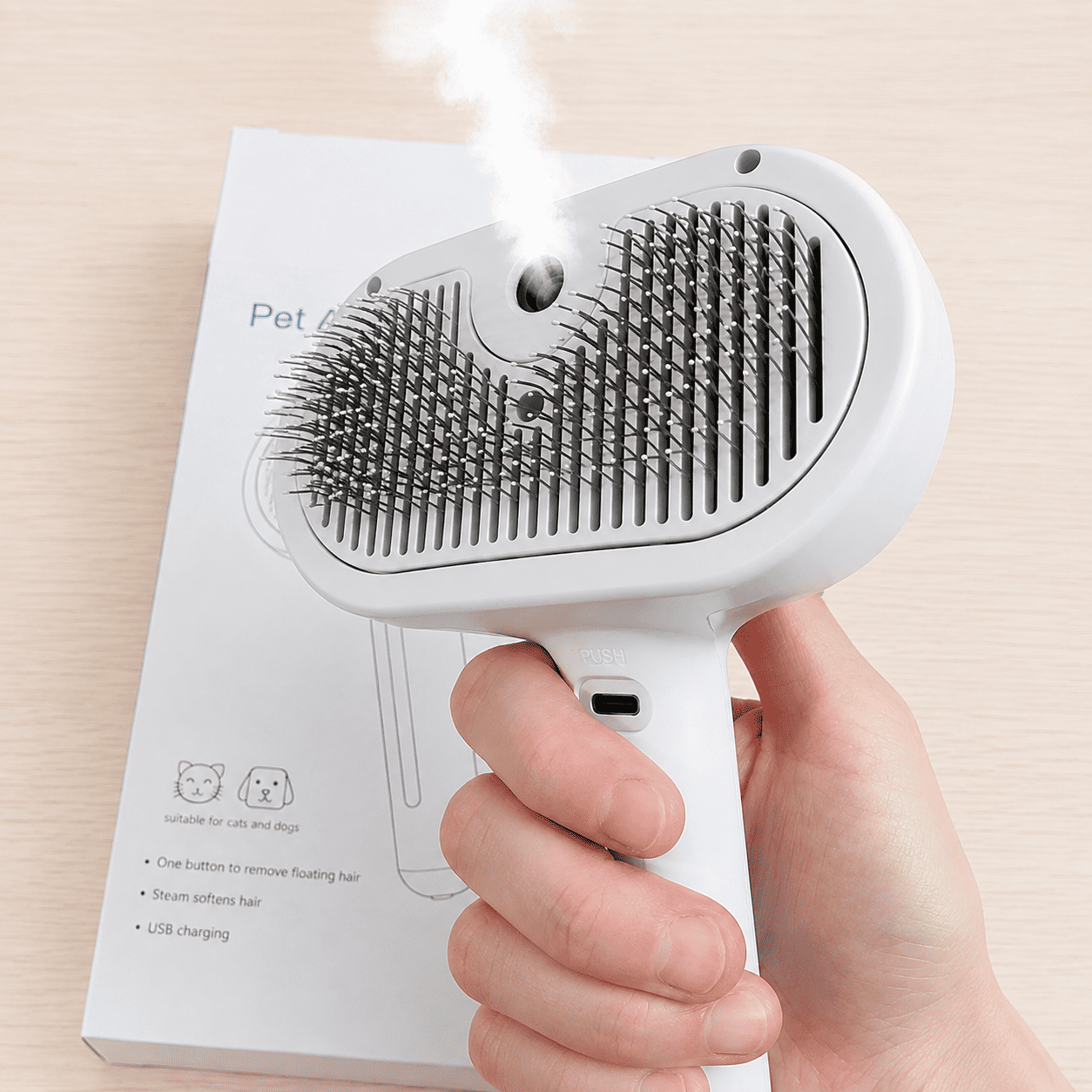 3-in-1 Mist Pet Brush  for Cats & Dogs, Make Grooming Stress-Free