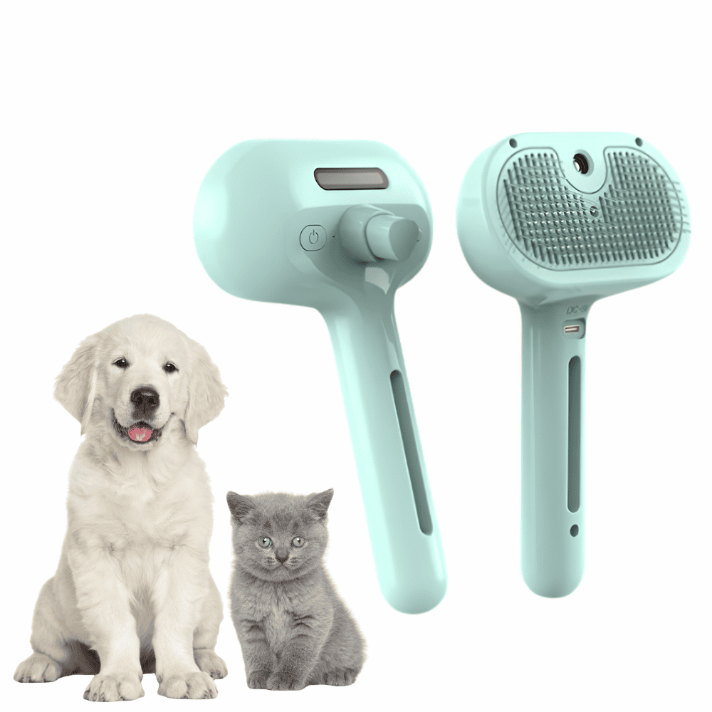 3-in-1 Steam Brush – Pet Hair Removal & Grooming Spray Comb for Cats & Dogs
