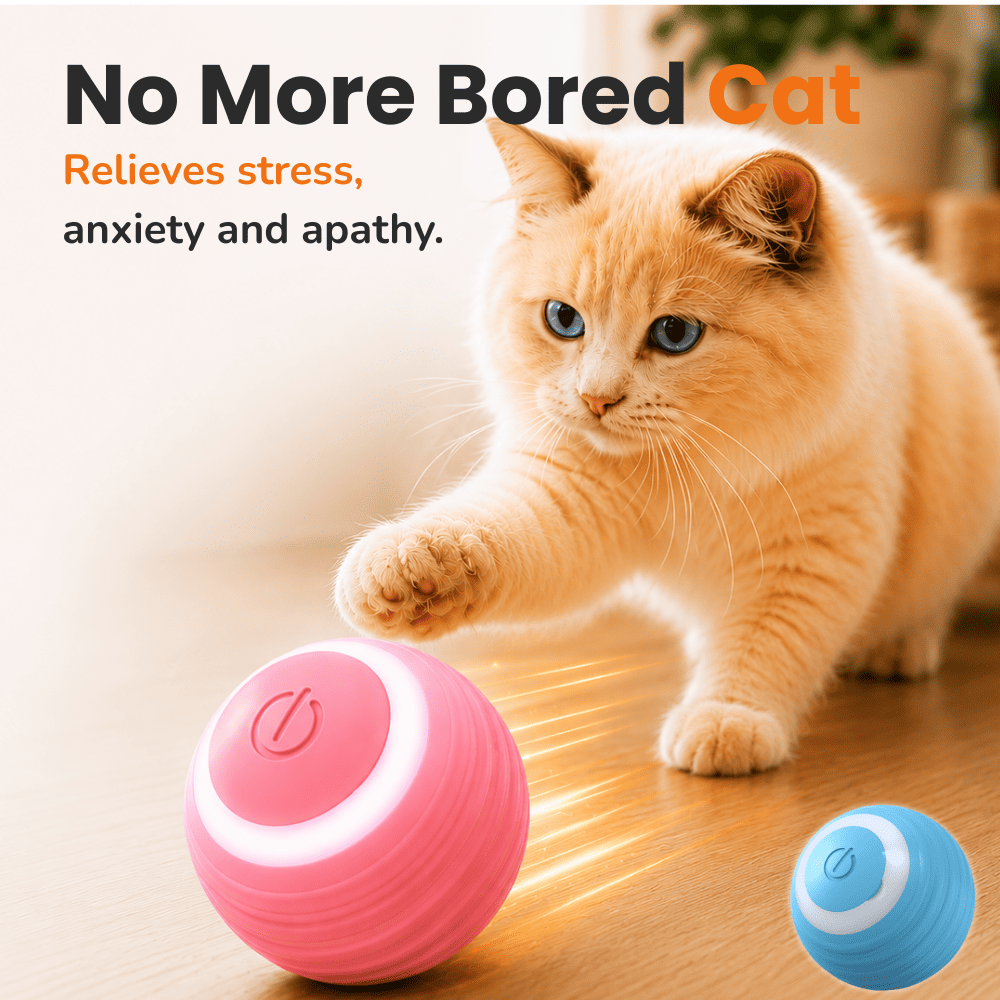 Automatic Cat Teasing Ball – Interactive Self-Rolling Smart Toy for Indoor Cats