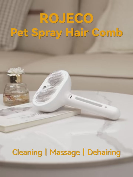 3-in-1 Steam Brush – Pet Hair Removal & Grooming Spray Comb for Cats & Dogs